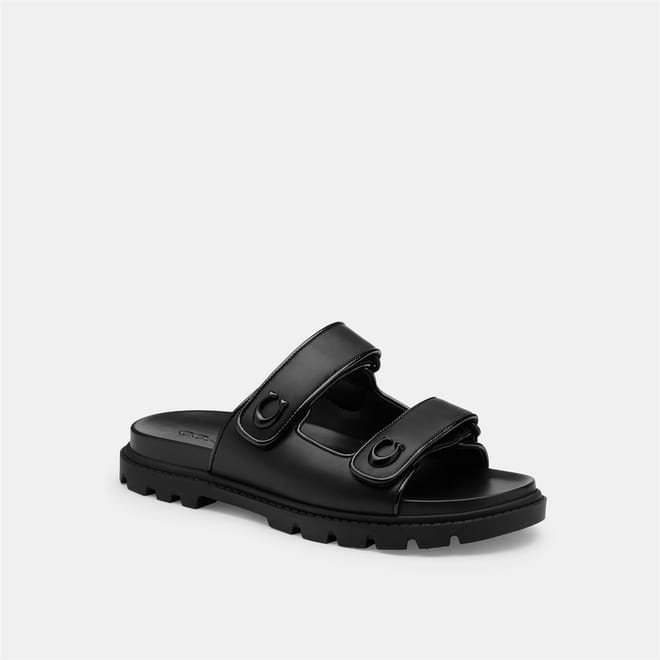 Double Band Open Toe Slide Sandals