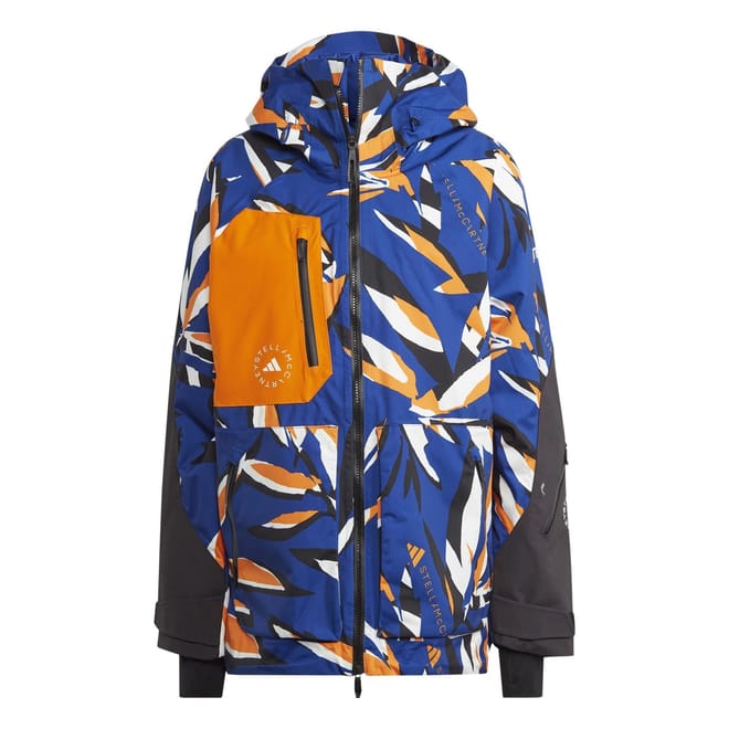 Abstract Patterned Hooded Ski Jacket
