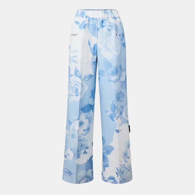 Floral Patterned Wide Leg Trousers