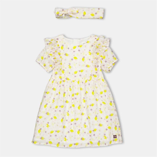Short Sleeve A-Line Dress and headband Set