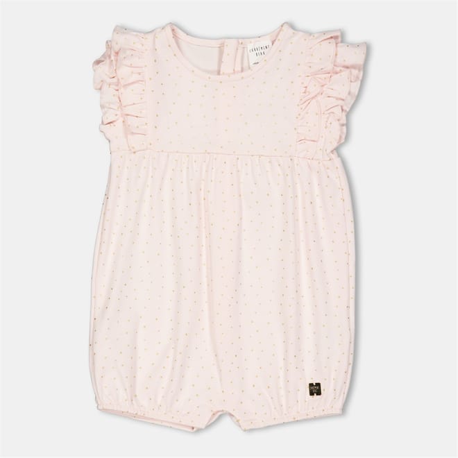 Crew Neck Ruffle Polka Dot Playsuit