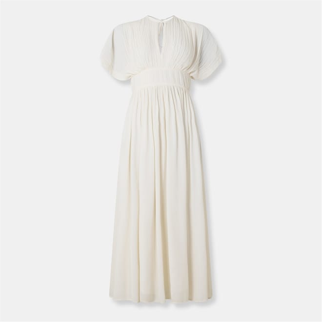 Drizzie Keyhole Neck Maxi Wrap Dress