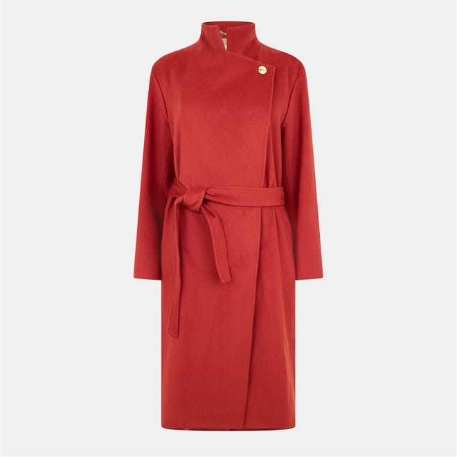 Cetilla Solid Patterned Wrap Coat