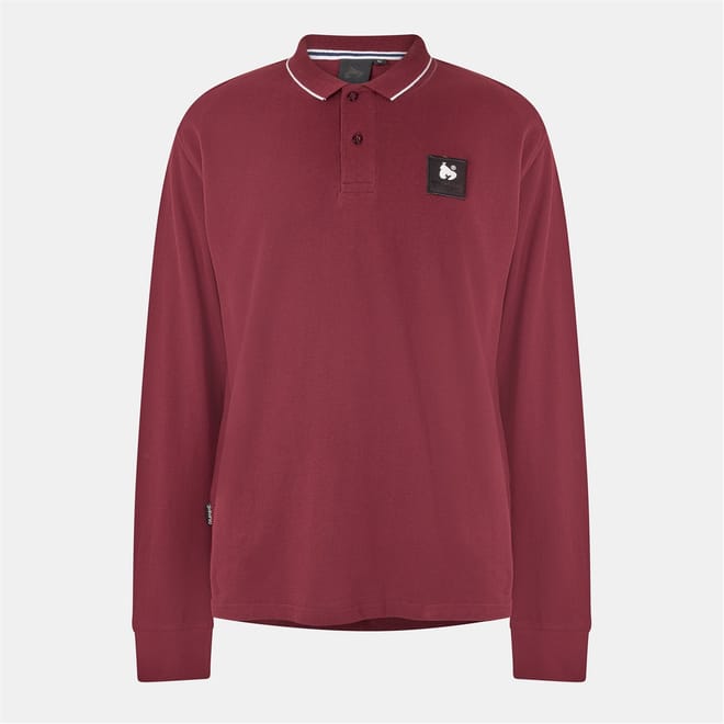 Patch Regular Fit Long Sleeve Polo Shirt