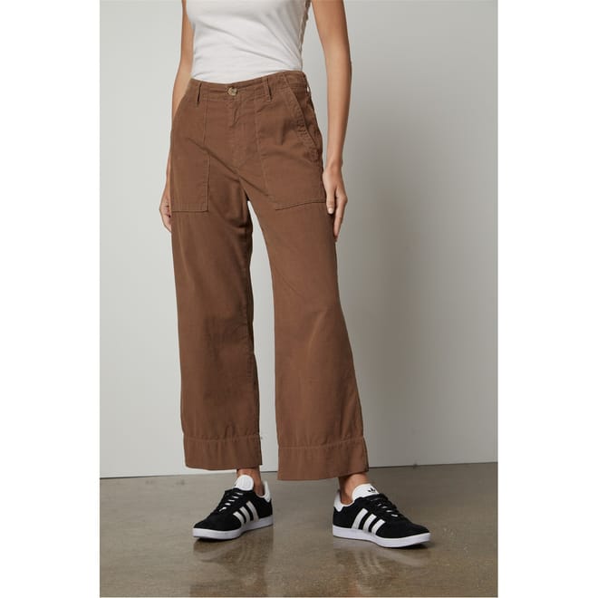 Solid Patterned Wide Leg Cargo Trousers