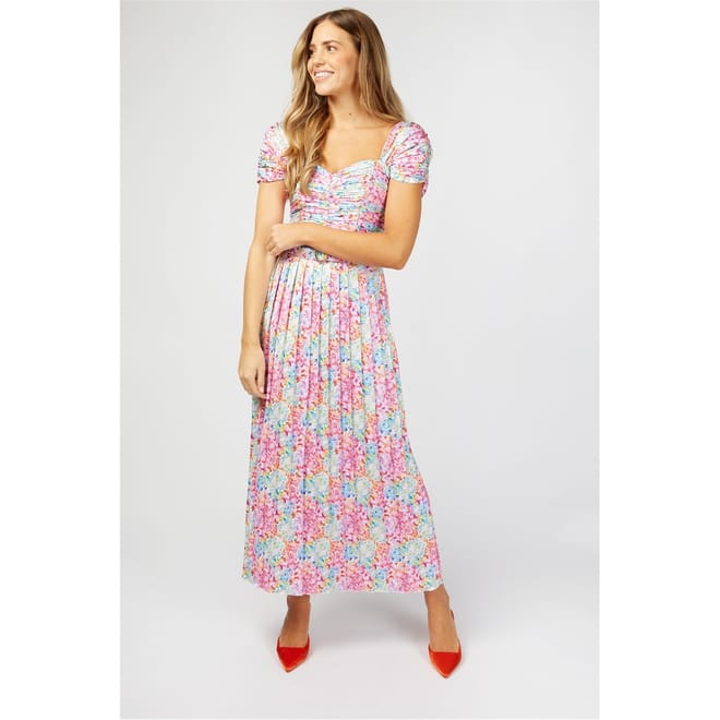 Sweetheart Neck Short Sleeve Maxi Dress