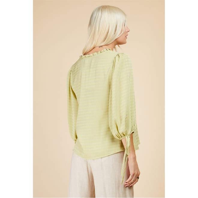 Relaxed Fit Peasant Sleeve Blouse