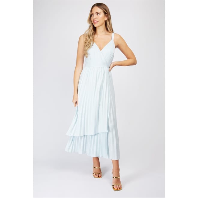V-Neck Sleeveless Maxi Wrap Dress