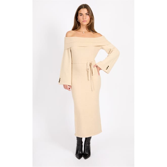 Off-The-Shoulder Maxi Sweater Dress