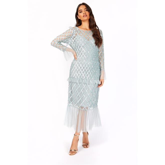 Crew Neck Maxi Tiered Dress