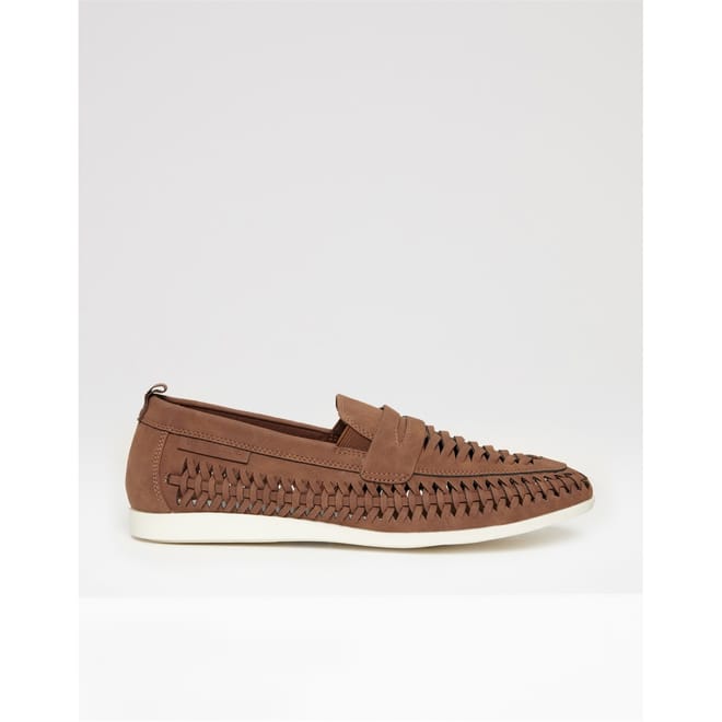 Aaron Woven Embellished Penny Loafers