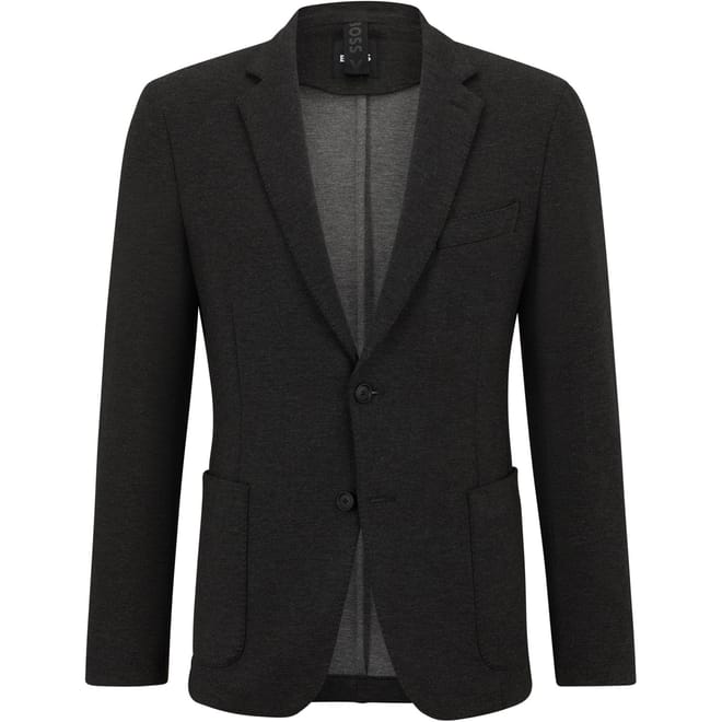 Solid Patterned Notch Collared Blazer
