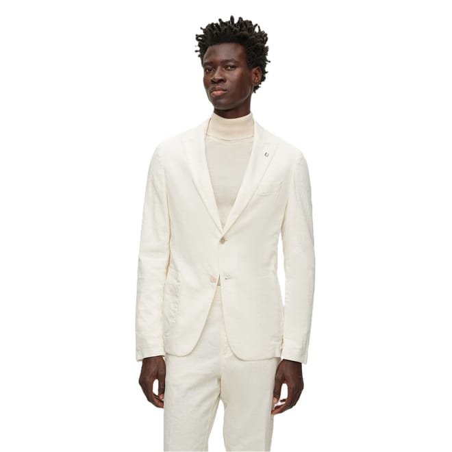 Solid Patterned Notch Collared Blazer