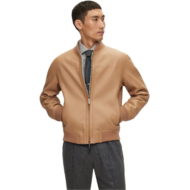 Solid Patterned Ribbed Cuff Bomber Jacket