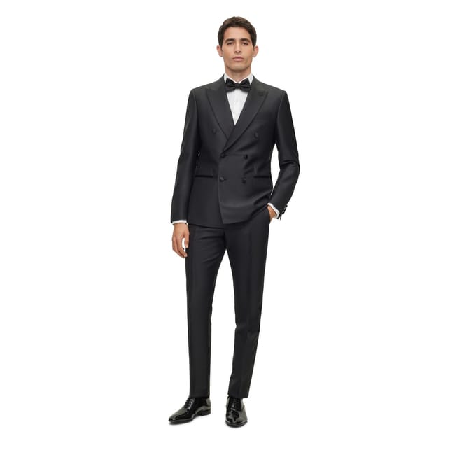 Solid Patterned Shawl Collar Suit Jacket