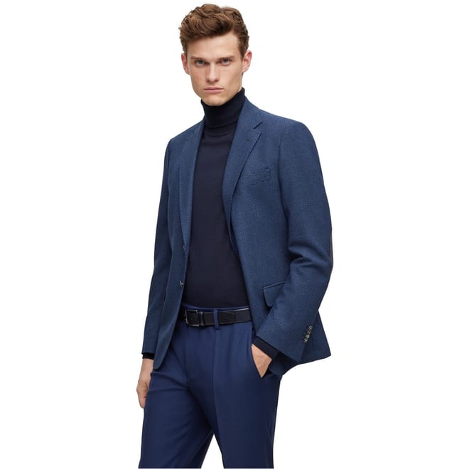 H Hutson Textured Notch Collared Blazer