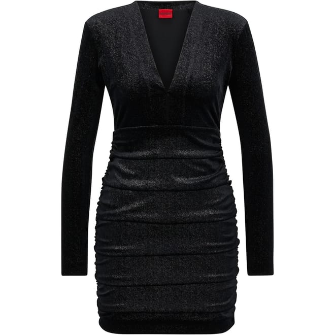 Nibyll Cinched V-Neck Mini Bodycon Dress