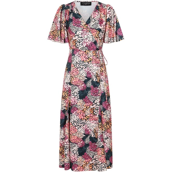 Maxi V-Neck Short Sleeve Wrap Dress