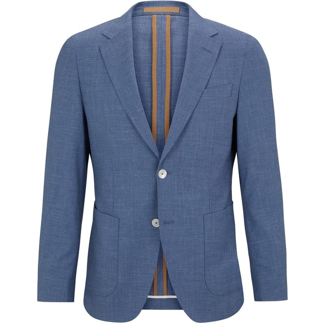 Heston Notch Collared Solid Patterned Blazer