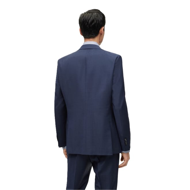 Jeckson Solid Patterned Notch Collared Suit Jacket