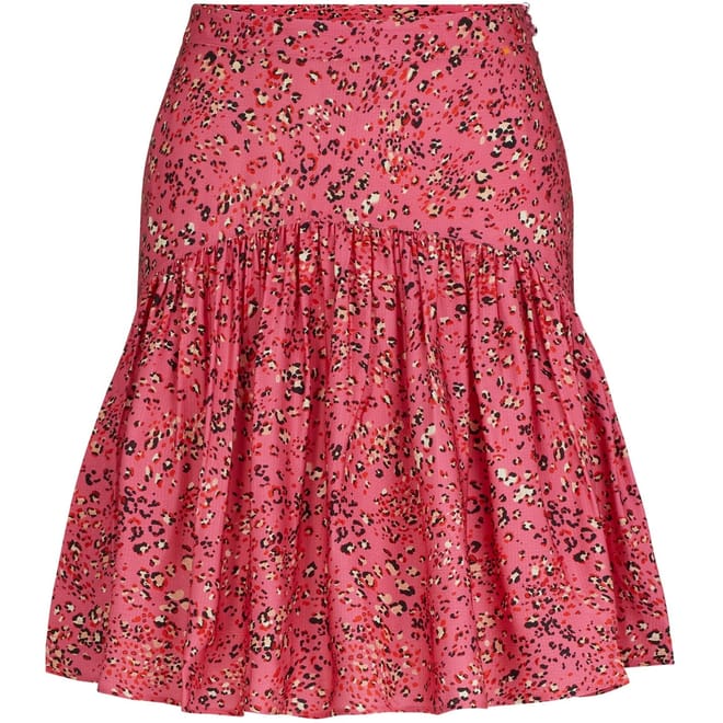 C Viat Midi Leopard Patterned Tiered Skirt