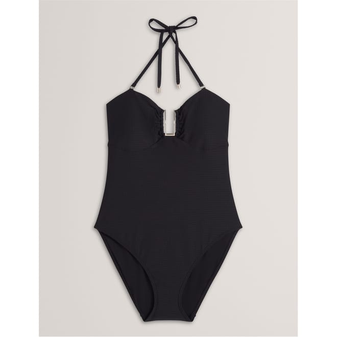 Bar One-Piece Swimsuit with Tie Closure