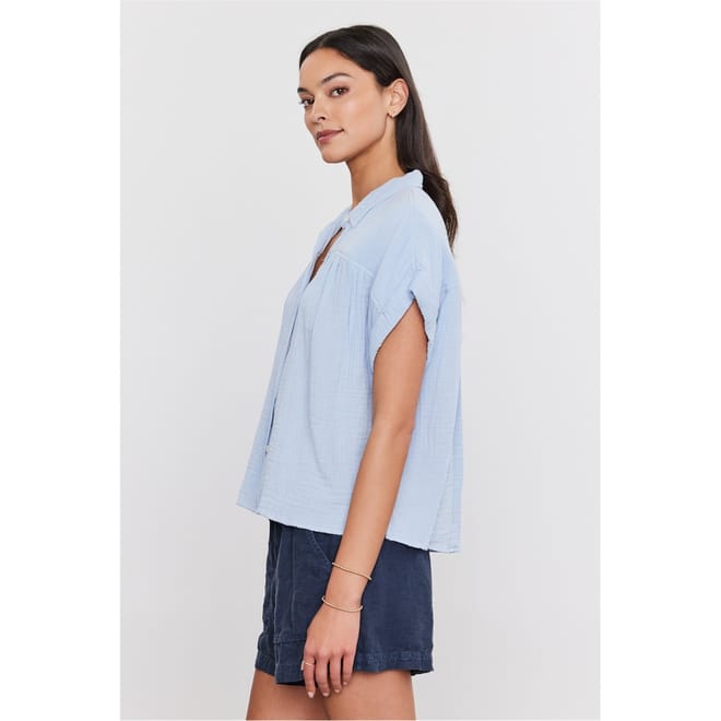 Regular Fit Cap Sleeve Blouse