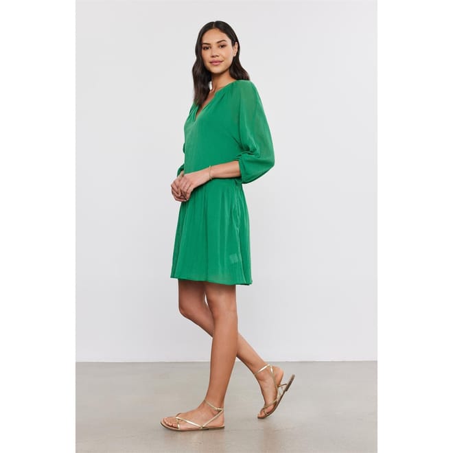 V-Neck Knee Length Shift Dress