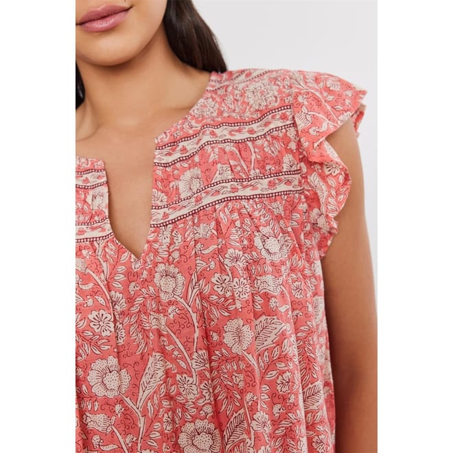 Regular Fit Ruffle Sleeve Blouse