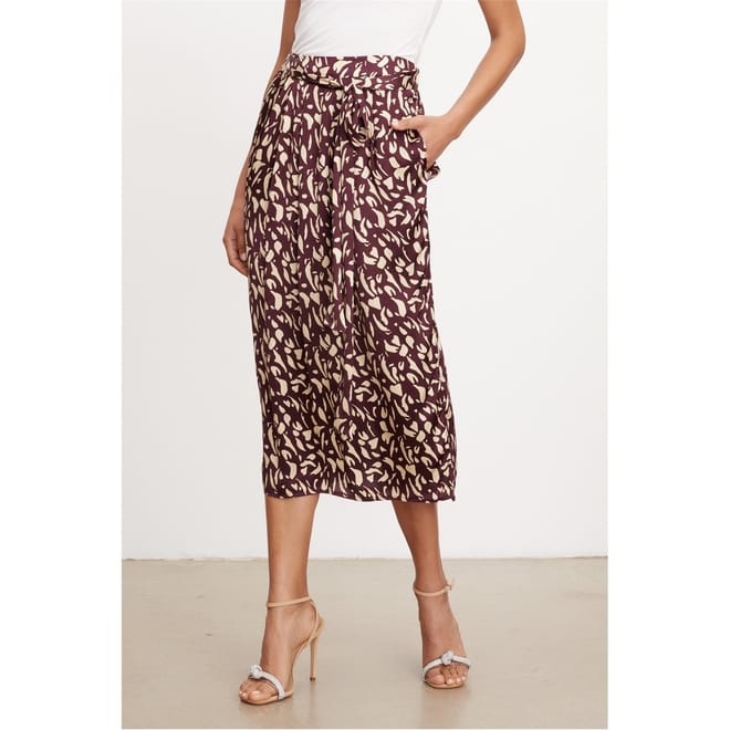 Midi Abstract Patterned A-Line Skirt