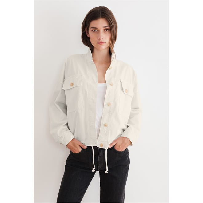 Double Chest Pocket Drawstring Cotton Canvas Jacket