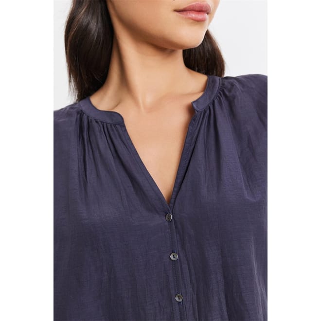 Regular Fit Notched Neck Blouse