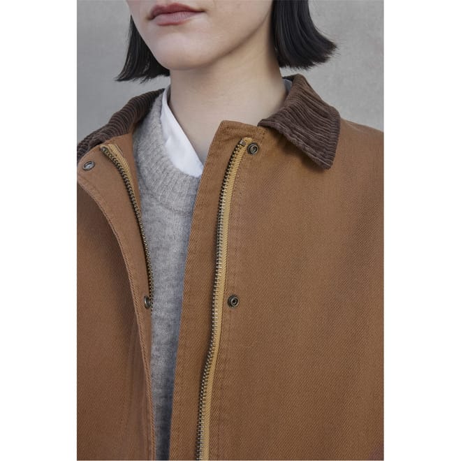 Solid Patterned Snap Button Parka Jacket