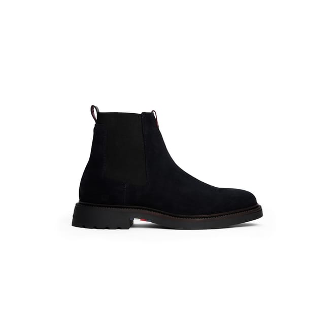 Suede Chelsea Block Heel Boots