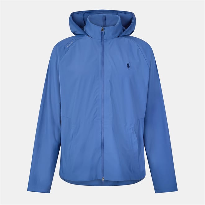 Solid Patterned Hooded Full Zipper Windbreaker