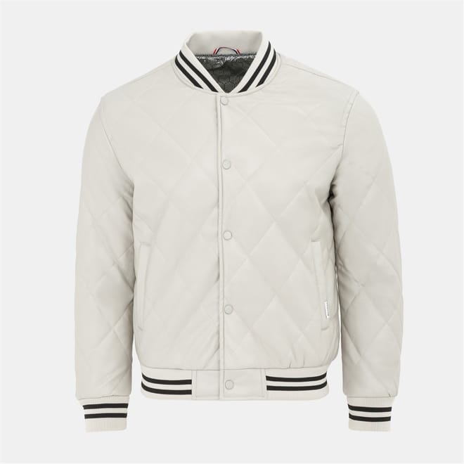 Solid Patterned Snap Button Ribbed Cuff Bomber Jacket