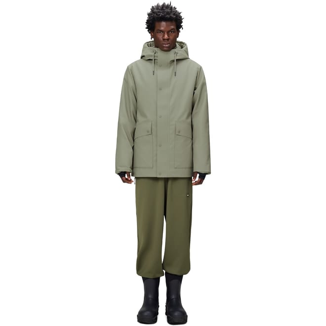 Nome Hooded Snap Button Solid Patterned Parka