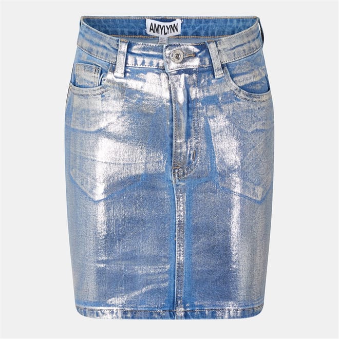 Metallic Mini 5 Pocket Skirt