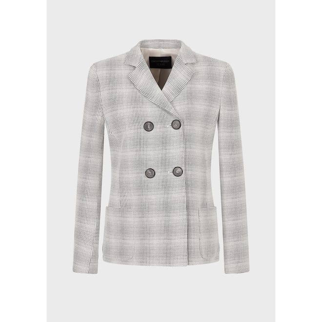 Double-Breasted Jacquard Blazer