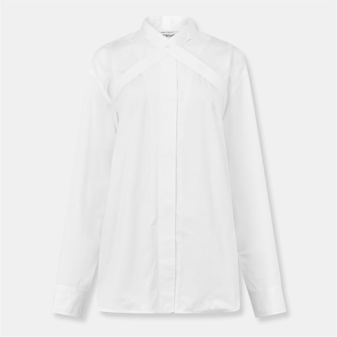 Solid Patterned Cross Over Overshirt
