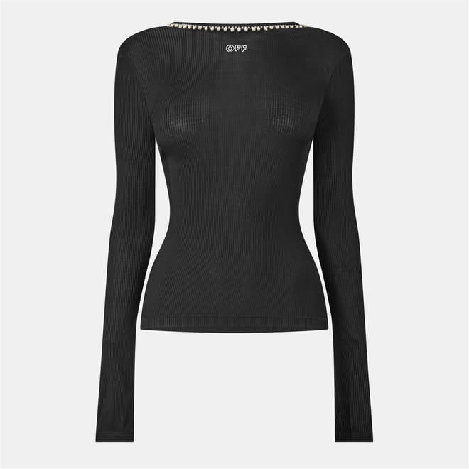 Slim Fit Boat Neck Long Sleeve Top