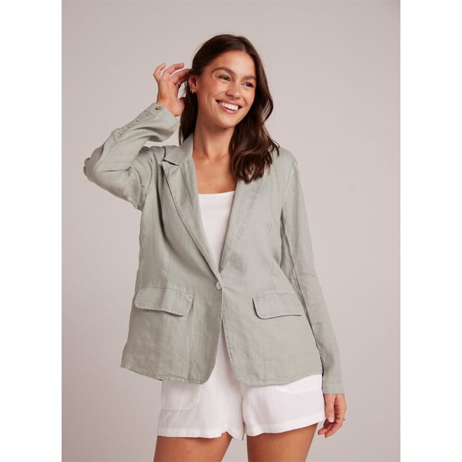 Solid Patterned Lapel Collared Blazer
