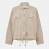 Solid Patterned Drawstring Parka Jacket