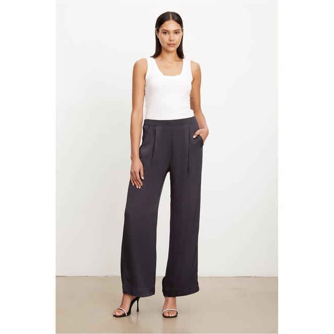 Solid Patterned Wide Leg Trousers