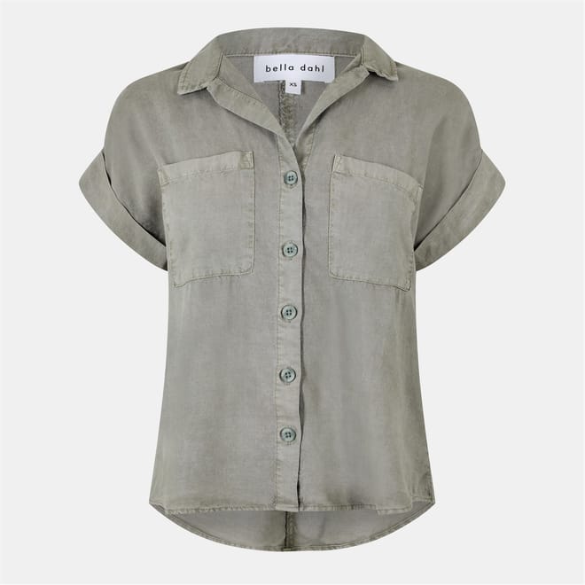 Relaxed Fit Rolled Cuff Short Sleeve Shirt