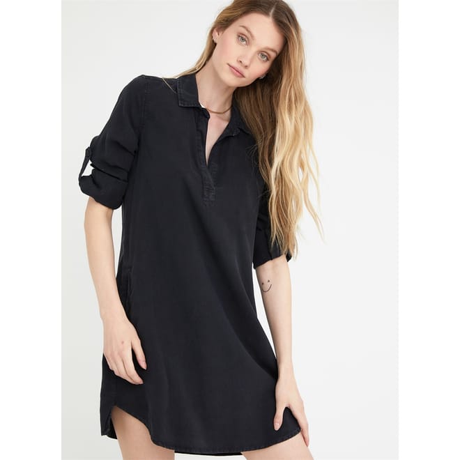 Collared Neck Mini A-Line Dress