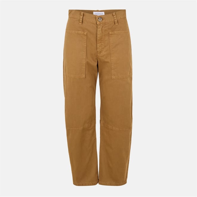 Solid Patterned Straight Cargo Trousers