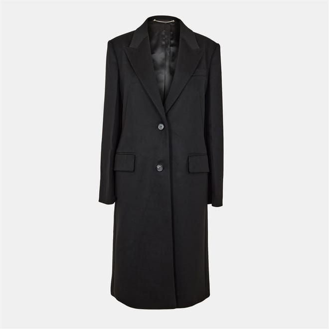 Solid Patterned Lapel Collared Over Coat