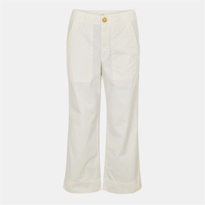 Solid Patterned Wide Leg Roll Up Cuff Pants