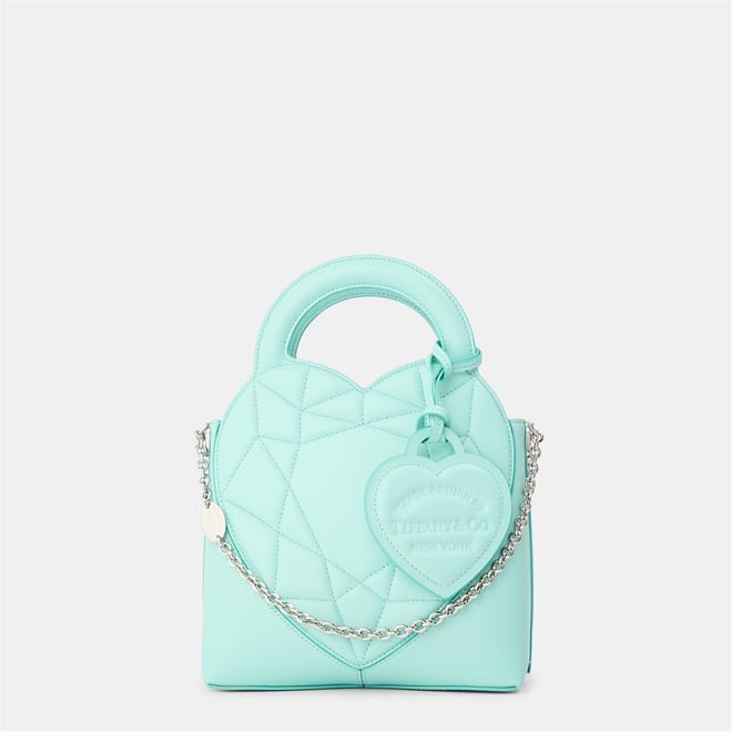 Heart Print Padded Tote with Charm